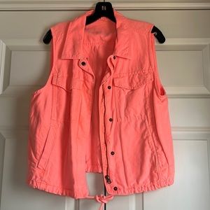 J.Crew Neon linen blend vest